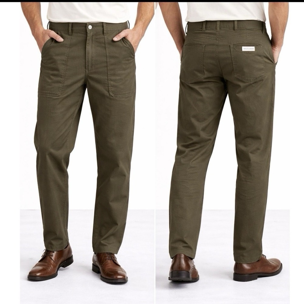 $129 NEW FRANK AND OAK MENS 31x32 The Joey Fatigue Pant Straight Fit Army Green